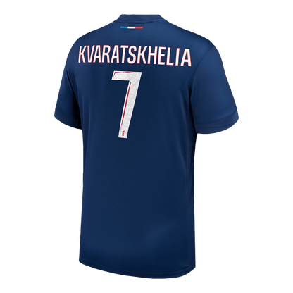 Tricouri Fotbal PSG KVARATSKHELIA #7 Acasă 2024/25 (mărime mare)