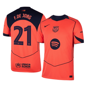 Tricouri Fotbal Barcelona F.DE JONG #21 Treilea 2025/26 - UCL