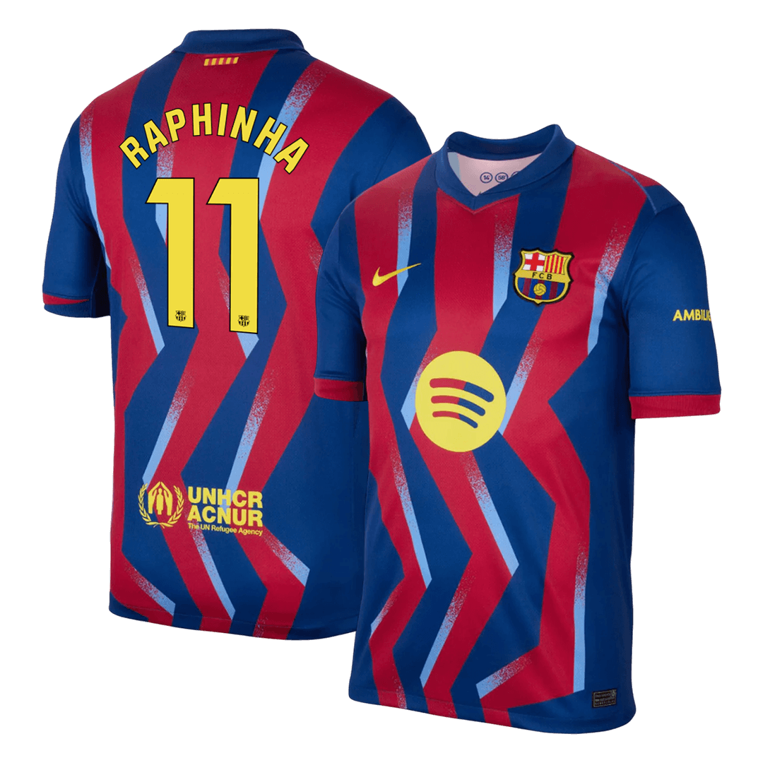 Tricouri Fotbal Barcelona RAPHINHA #11 Al Patrulea 2025/26