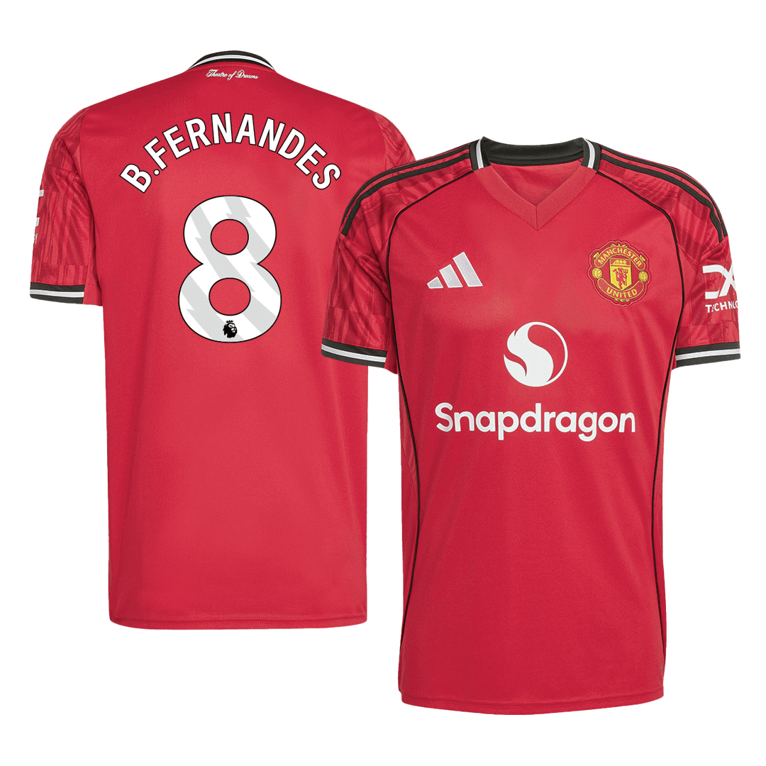 Tricouri Fotbal Manchester United B.FERNANDES #8 Acasă 2025/26 - Premium (mărime mare)