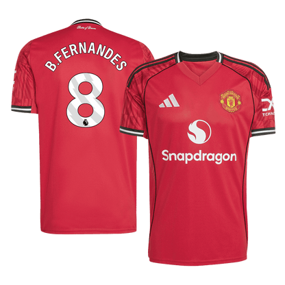 Tricouri Fotbal Manchester United B.FERNANDES #8 Acasă 2025/26 - Premium (mărime mare)