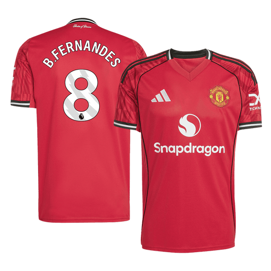 Tricouri Fotbal Manchester United B.FERNANDES #8 Acasă 2025/26 - Premium (mărime mare)