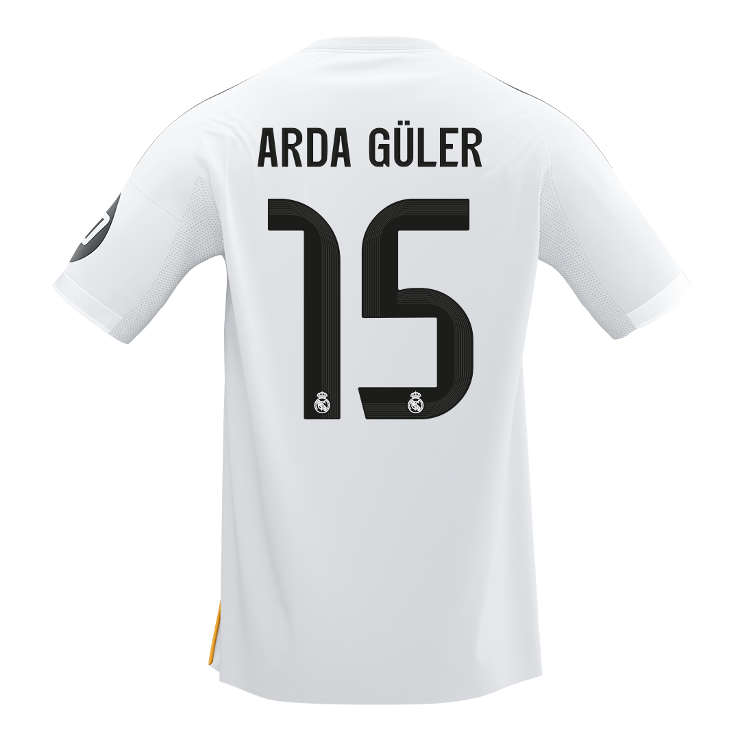 Tricouri Fotbal Real Madrid ARDA GÜLER #15 Acasă 2025/26 - Premium