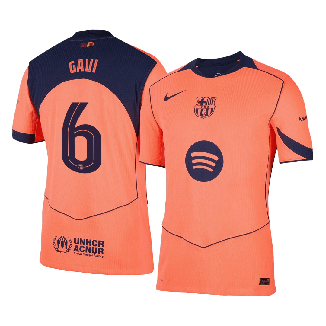 Tricouri Fotbal Barcelona GAVI #6 Treilea 2025/26 Authentic - UCL