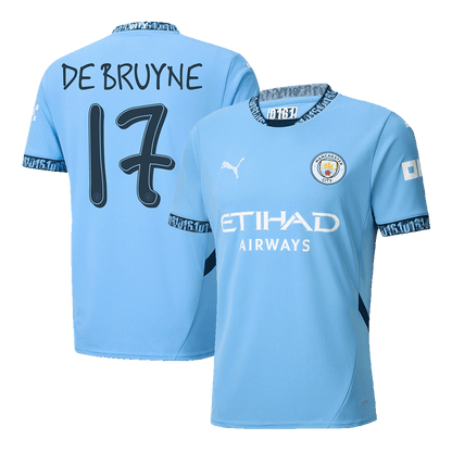 Tricouri Fotbal Manchester City DE BRUYNE #17 Acasă 2024/25 - UCL (mărime mare)