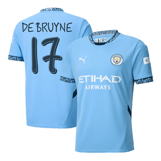 Tricouri Fotbal Manchester City DE BRUYNE #17 Acasă 2024/25 - UCL (mărime mare)