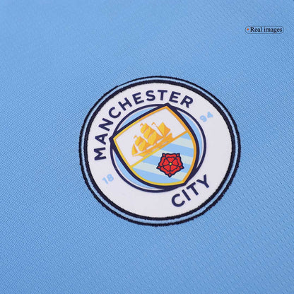 Tricouri Fotbal Manchester City Acasă 2024/25 Mânecă Lungă (mărime mare)
