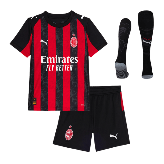Set Tricouri Fotbal AC Milan Acasă 2025/26 Pentru Copii