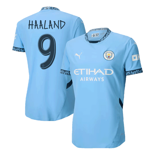 Tricouri Fotbal Manchester City HAALAND #9 Acasă 2024/25 Authentic - UCL