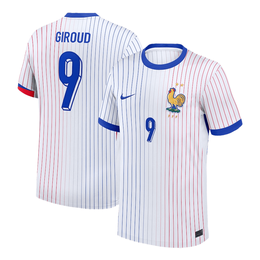 Tricouri Fotbal Franța GIROUD #9 Deplasare 2024 (mărime mare)