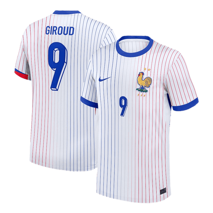 Tricouri Fotbal Franța GIROUD #9 Deplasare 2024 (mărime mare)
