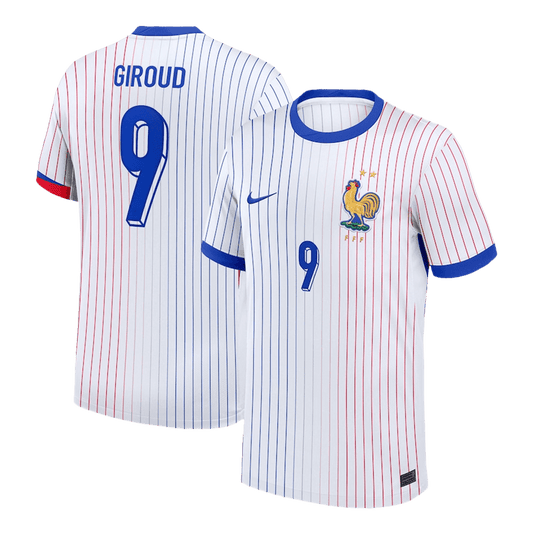 Tricouri Fotbal Franța GIROUD #9 Deplasare 2024 (mărime mare)