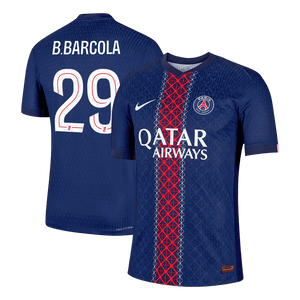 Tricouri Fotbal PSG B.BARCOLA #29 Acasă 2025/26 Authentic