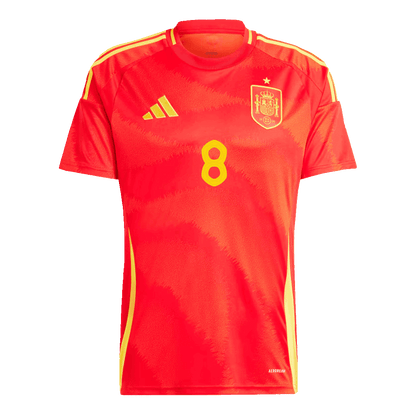 Tricouri Fotbal Spania FABIÁN #8 Acasă 2024 (mărime mare)