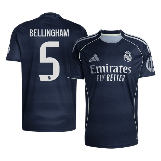 Tricouri Fotbal Real Madrid BELLINGHAM #5 Deplasare 2025/26