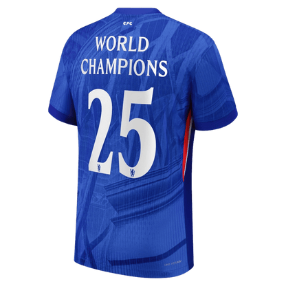 Tricouri Fotbal Chelsea WORLD CHAMPIONS #25 Acasă 2025/26 Authentic - cu emblemă pe piept