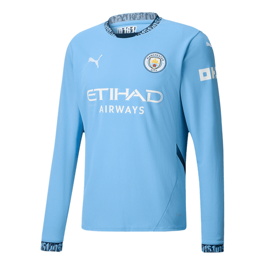 Tricouri Fotbal Manchester City Acasă 2024/25 Mânecă Lungă (mărime mare)