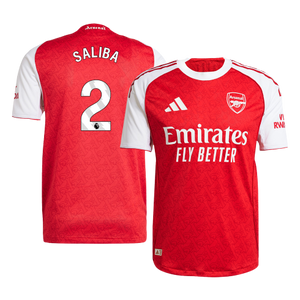 Tricouri Fotbal Arsenal SALIBA #2 Acasă 2025/26 Authentic