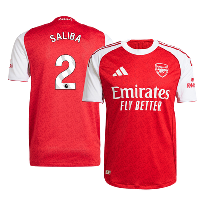 Tricouri Fotbal Arsenal SALIBA #2 Acasă 2025/26 Authentic