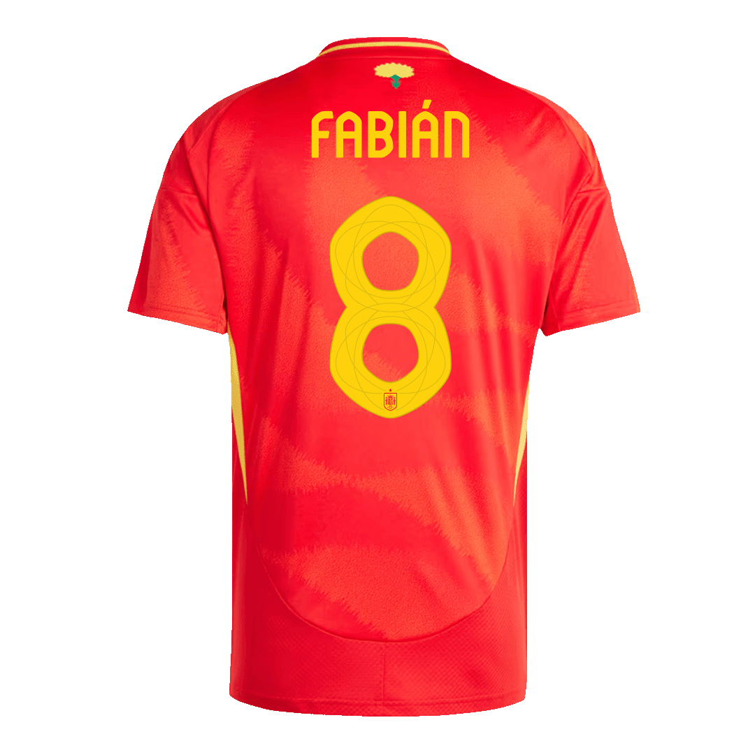 Tricouri Fotbal Spania FABIÁN #8 Acasă 2024 (mărime mare)