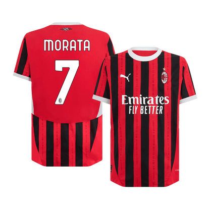 Tricouri Fotbal AC Milan MORATA #7 Acasă 2024/25 Authentic