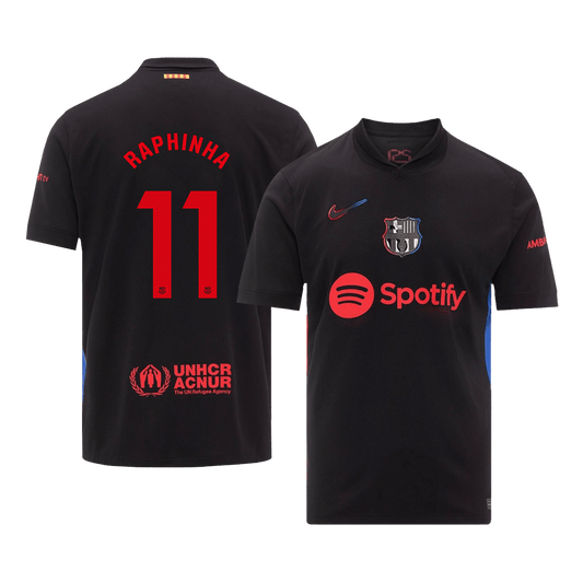 Tricouri Fotbal Barcelona RAPHINHA #11 Deplasare 2024/25 (mărime mare)