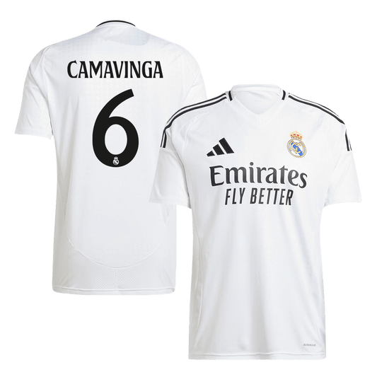 Tricouri Fotbal Real Madrid CAMAVINGA #6 Acasă 2024/25 (mărime mare)
