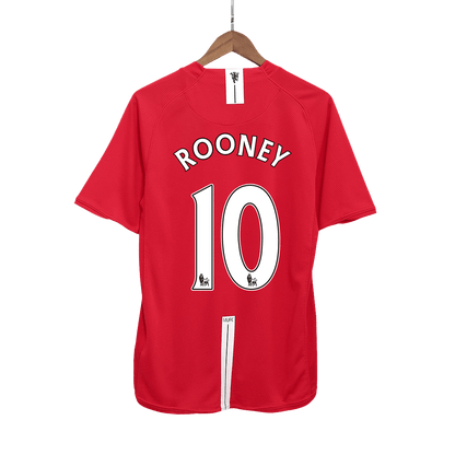 Tricouri Fotbal Vintage Manchester United ROONEY #10 Acasă 2007/08