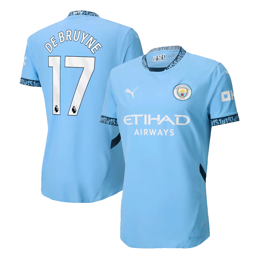 Tricouri Fotbal Manchester City DE BRUYNE #17 Acasă 2024/25 Authentic