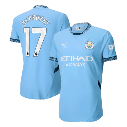 Tricouri Fotbal Manchester City DE BRUYNE #17 Acasă 2024/25 Authentic