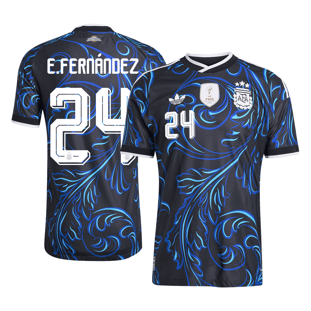 Tricouri Fotbal Argentina E. FERNÁNDEZ #24 Deplasare Cupa Mondială 2026 Authentic