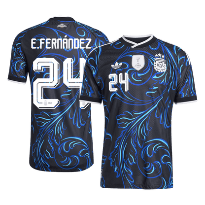Tricouri Fotbal Argentina E. FERNÁNDEZ #24 Deplasare Cupa Mondială 2026 Authentic