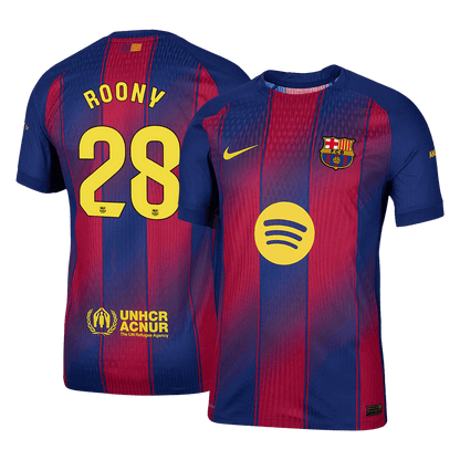 Tricouri Fotbal Barcelona ROONY #28 Acasă 2025/26 Authentic