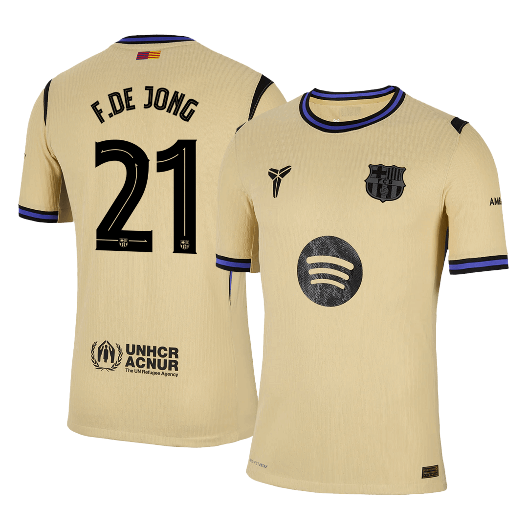 Tricouri Fotbal Barcelona F.DE JONG #21 Deplasare 2025/26 Authentic - UCL