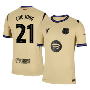 Tricouri Fotbal Barcelona F.DE JONG #21 Deplasare 2025/26 Authentic - UCL