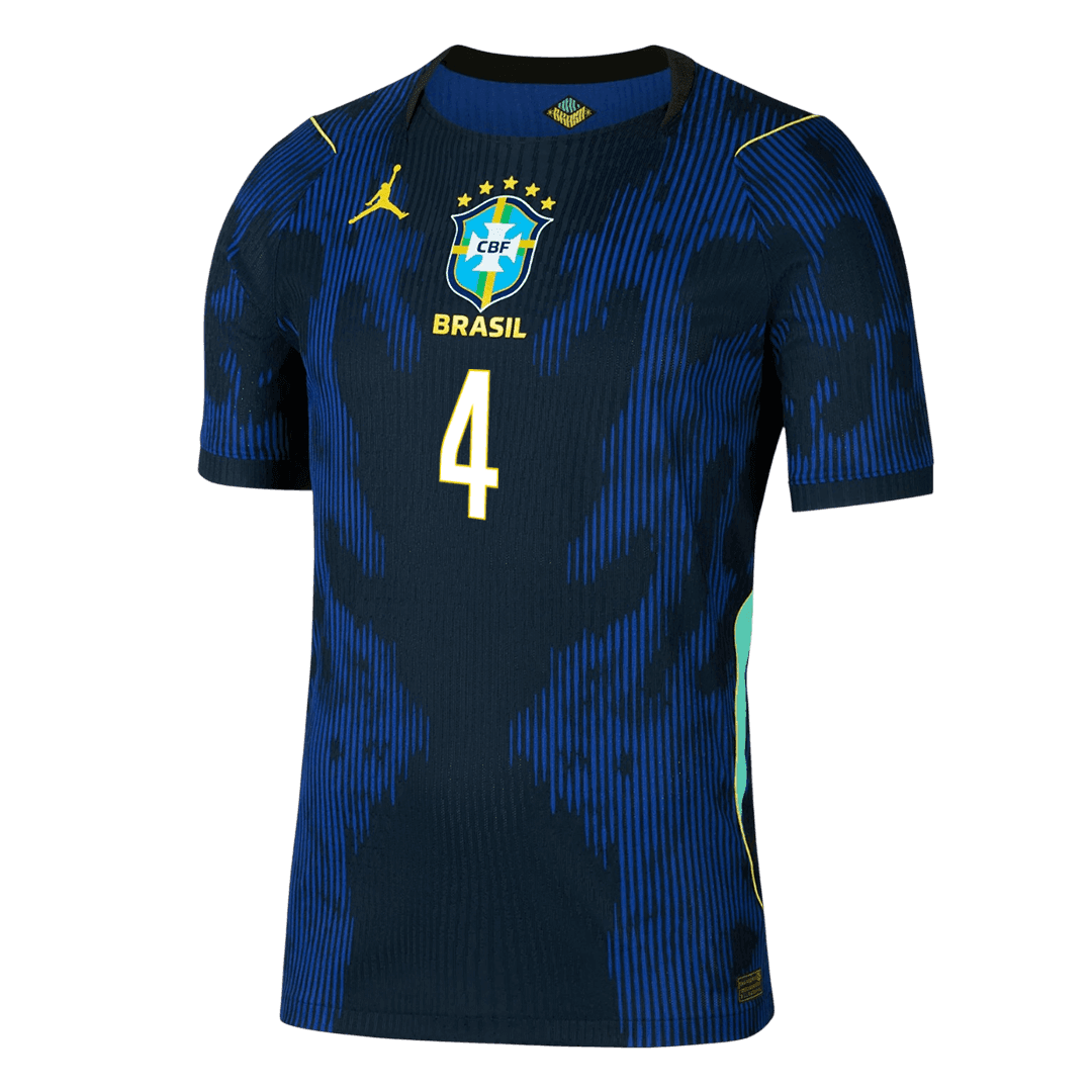 Tricouri Fotbal Brazilia MARQUINHOS #4 Deplasare Cupa Mondială 2026 Authentic