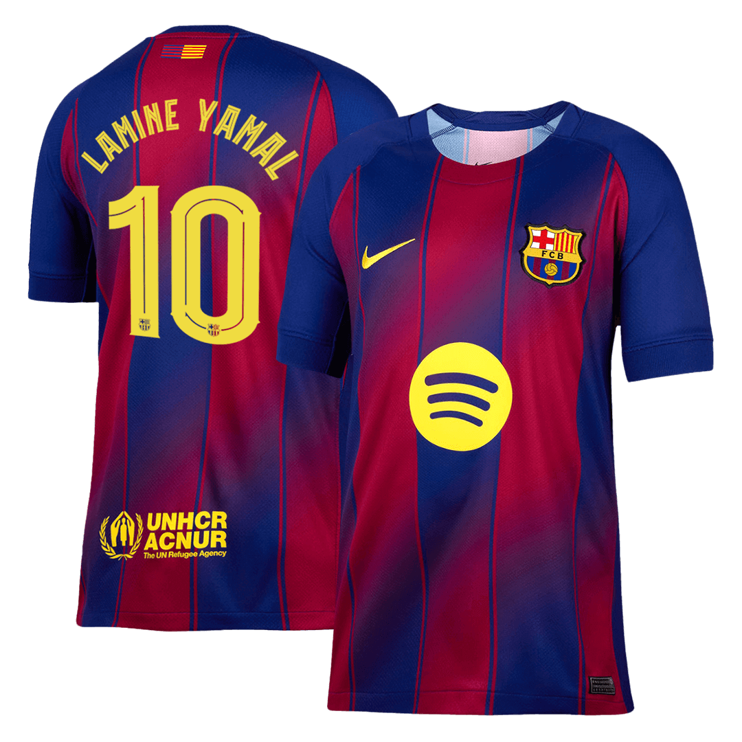 Tricouri Fotbal Barcelona LAMINE YAMAL #10 Acasă 2025/26 UCL - Premium (mărime mare)