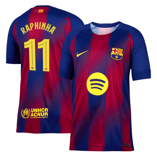 Tricouri Fotbal Barcelona RAPHINHA #11 Acasă 2025/26 - UCL