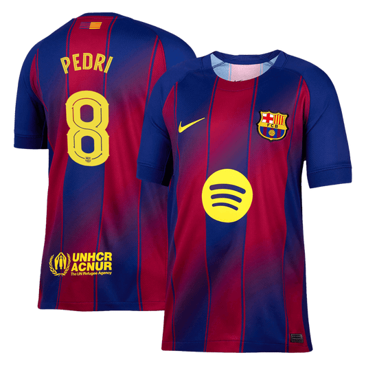 Tricouri Fotbal Barcelona PEDRI #8 Acasă 2025/26 UCL - Premium (mărime mare)