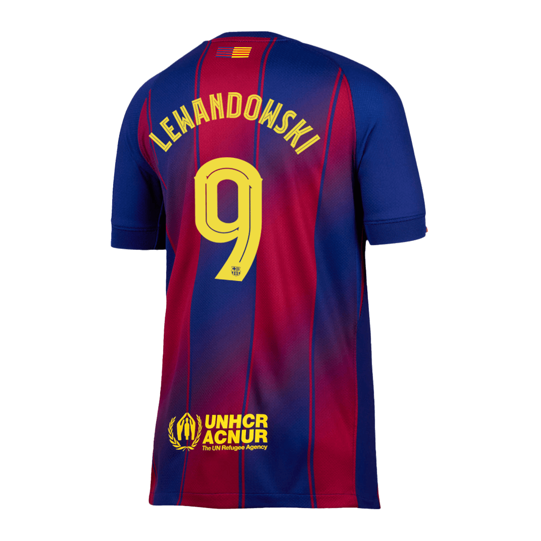 Tricouri Fotbal Barcelona LEWANDOWSKI #9 Acasă 2025/26 UCL - Premium