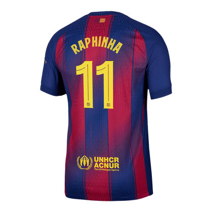 Tricouri Fotbal Barcelona RAPHINHA #11 Acasă 2025/26 Authentic - UCL