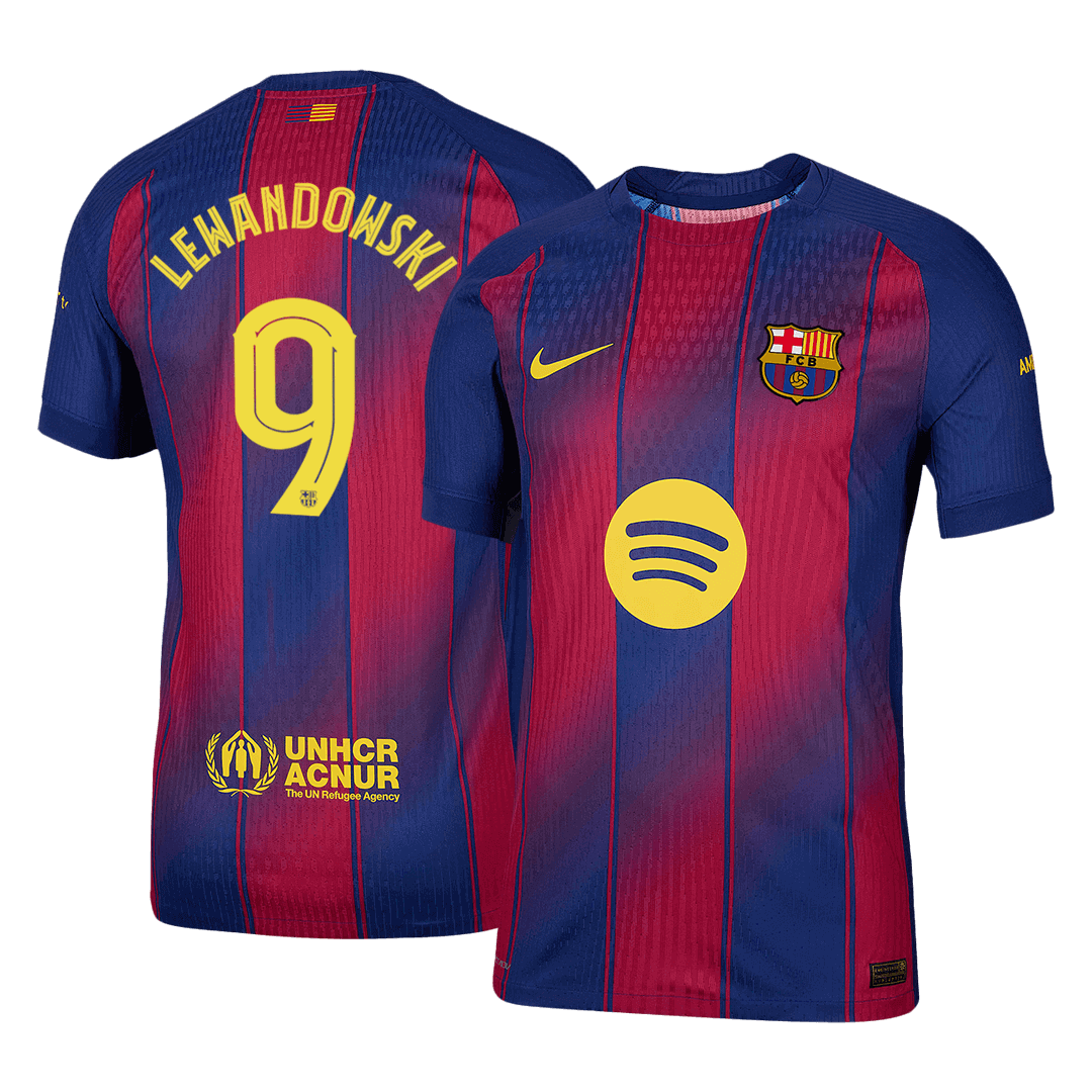 Tricouri Fotbal Barcelona LEWANDOWSKI #9 Acasă 2025/26 Authentic - UCL