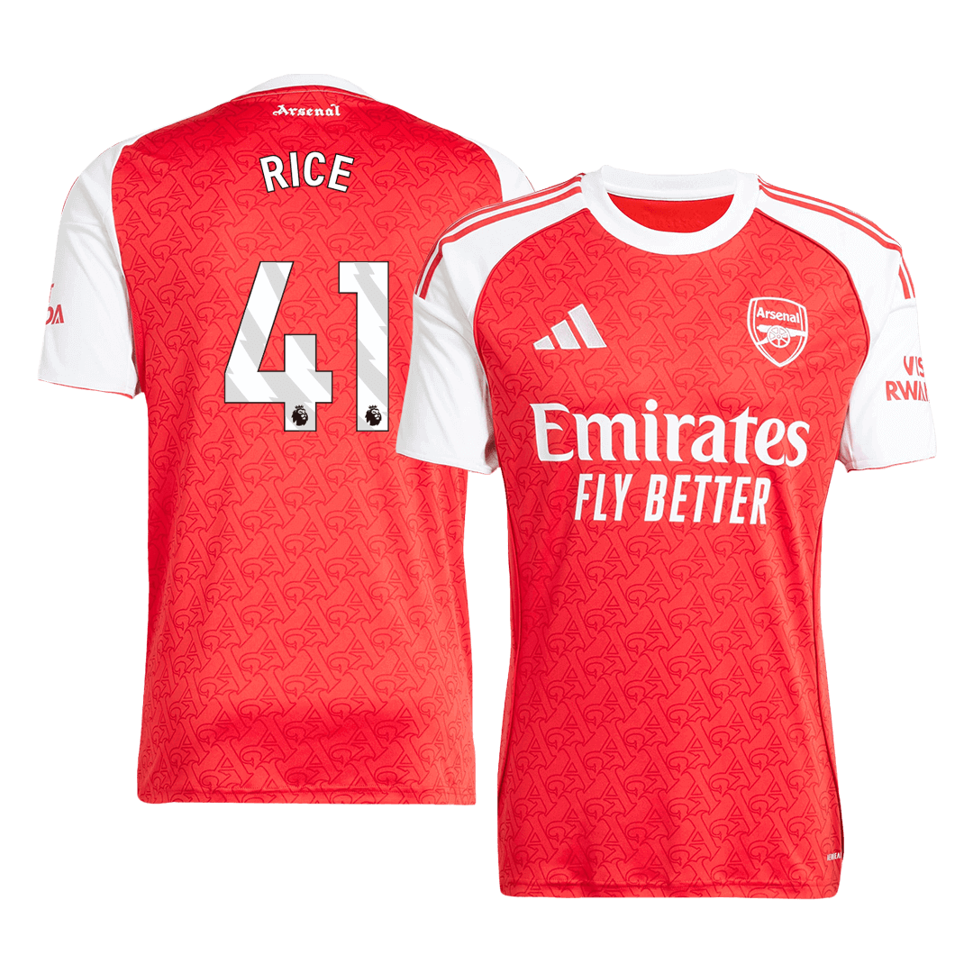 Tricouri Fotbal Arsenal RICE #41 Acasă 2025/26 - Premium