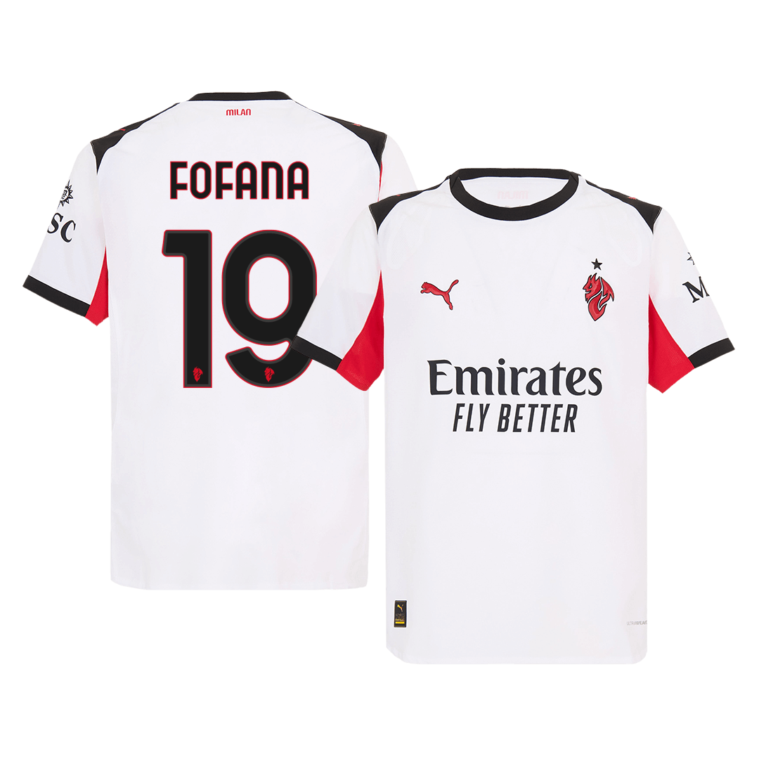 Tricouri Fotbal AC Milan FOFANA #19 Deplasare 2025/26 Authentic