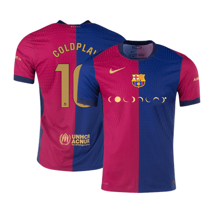 Tricouri Fotbal Barcelona COLDPLAY #10 Acasă 2024/25 Authentic