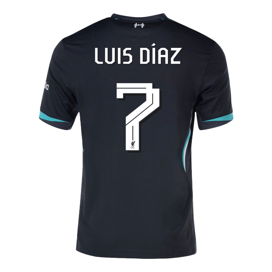 Tricouri Fotbal Liverpool LUIS DÍAZ #7 Deplasare 2024/25 UCL - Super (mărime mare)