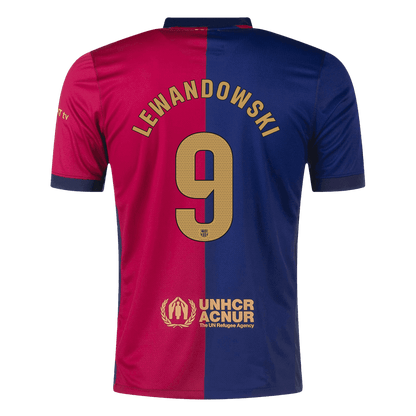 Tricouri Fotbal Barcelona LEWANDOWSKI #9 Acasă 2024/25 (Spotify Logo Without Text) - Super (mărime mare)