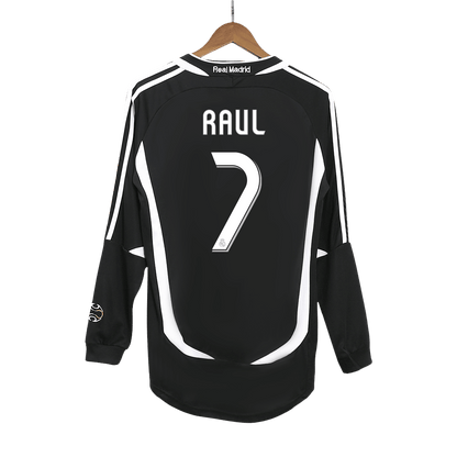 Tricouri Fotbal Vintage Real Madrid RAUL #7 Deplasare 2006/07 Mânecă Lungă