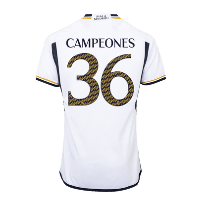 Tricouri Fotbal Real Madrid CAMPEONES #36 Acasă 2023/24 Authentic