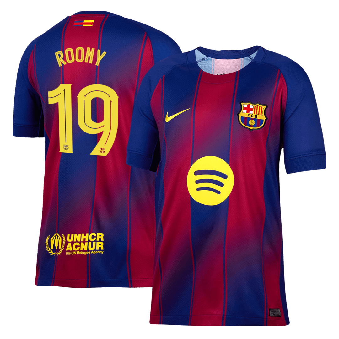 Tricouri Fotbal Barcelona ROONY #19 Acasă 2025/26 UCL - Premium